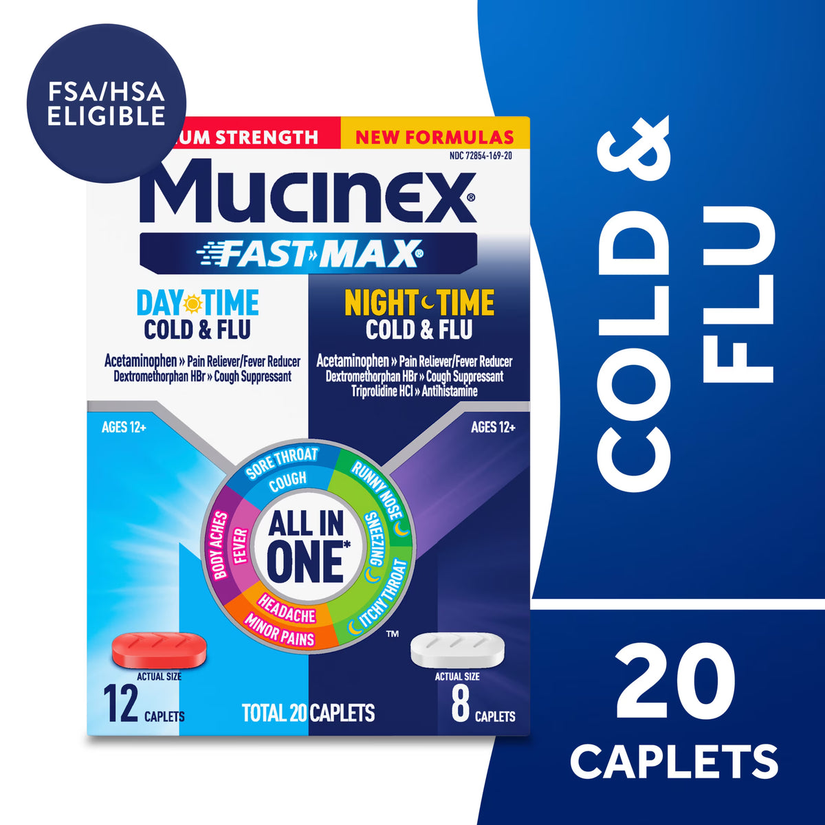 MUCINEX FAST MAX DAY+NIGHT COLD/FLU CPL 12+8