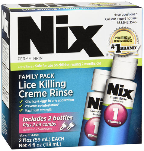 NIX CREAM RINSE 1% FAMILY PACK 2X59ML