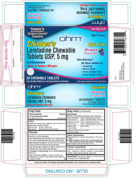 OHM CHILDREN LORATIDINE 5MG CHW 30CT