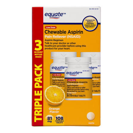 ASPIRIN 81 MG CHW 100 UD*