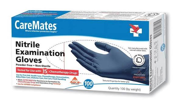 GLOVE NITRILE CAREMATES P/F LG 100CT SHP