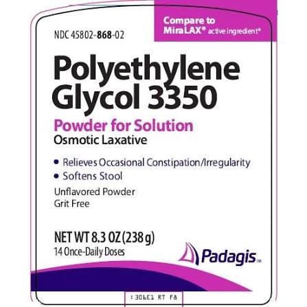 POLYETHELENE GLYCOL 3350 17 GM PWD 14 UD