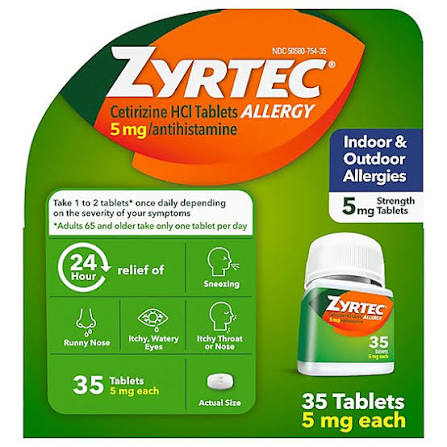 ZYRTEC ALLERGY 5 MG TAB 35