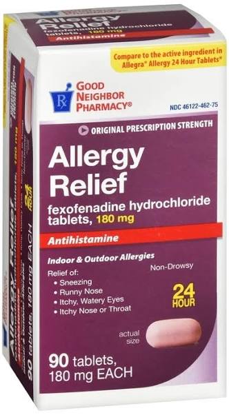 GNP FEXOFENADINE HCL 180 MG TAB 90CT