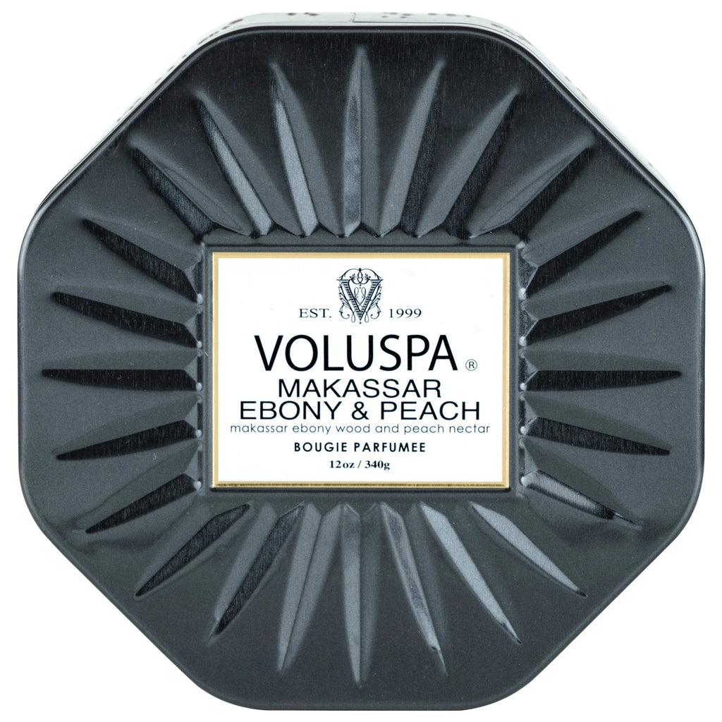VALUSPA - Makassar Ebony and Peach 3 Wick Candle 12 oz