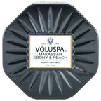 Voluspa Makassar Ebony & Peach 3-Wick Tin Candle, 12 oz