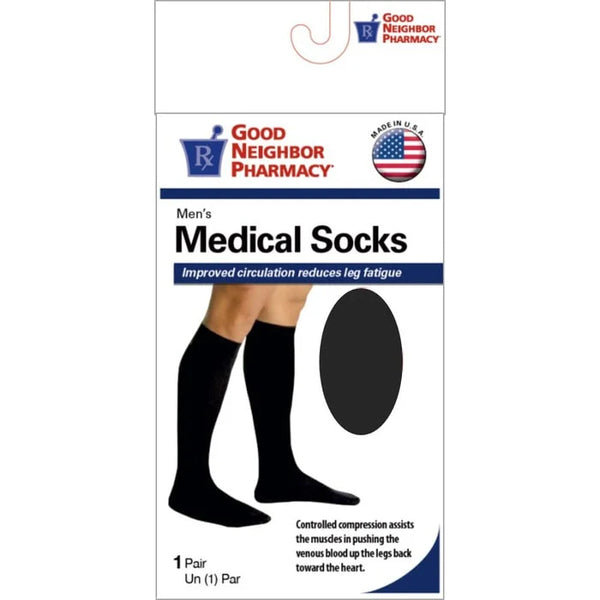 GNP SOCK MEN KNEE 20-30MMHG BLACK MD