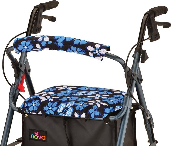SEAT & BACK WALKER COVER ALOHA BLUE