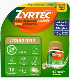 ZYRTEC ALLERGY 10 MG LCP 12