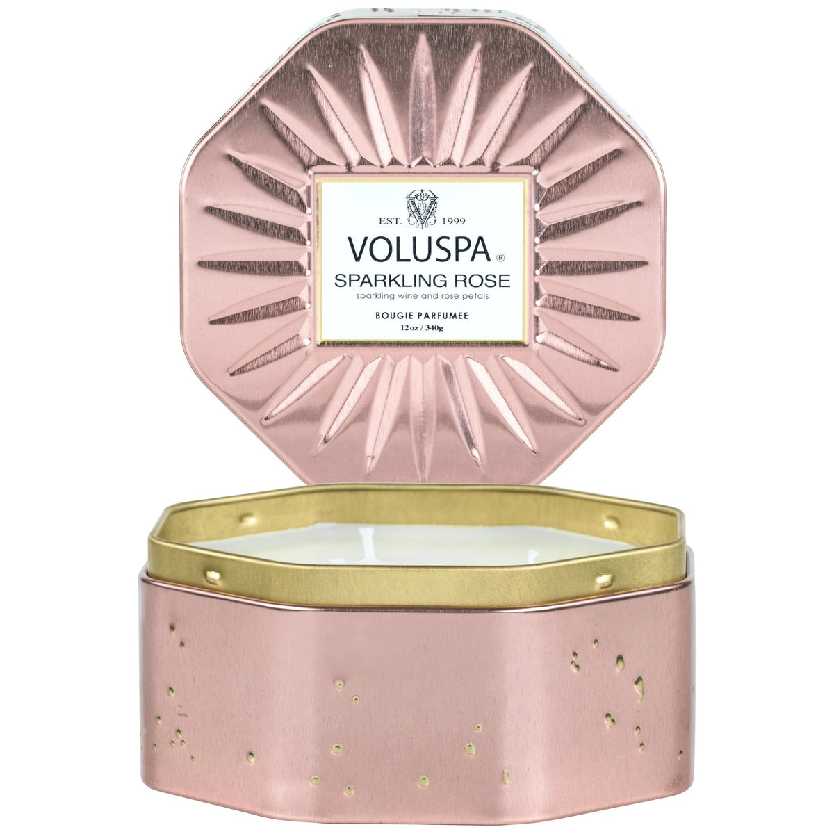 VOLUSPA - Sparkling Rose 3 Wick Octagon Candle