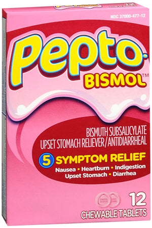 Pepto-Bismol Tablets Original 12 Each (1 Pack)