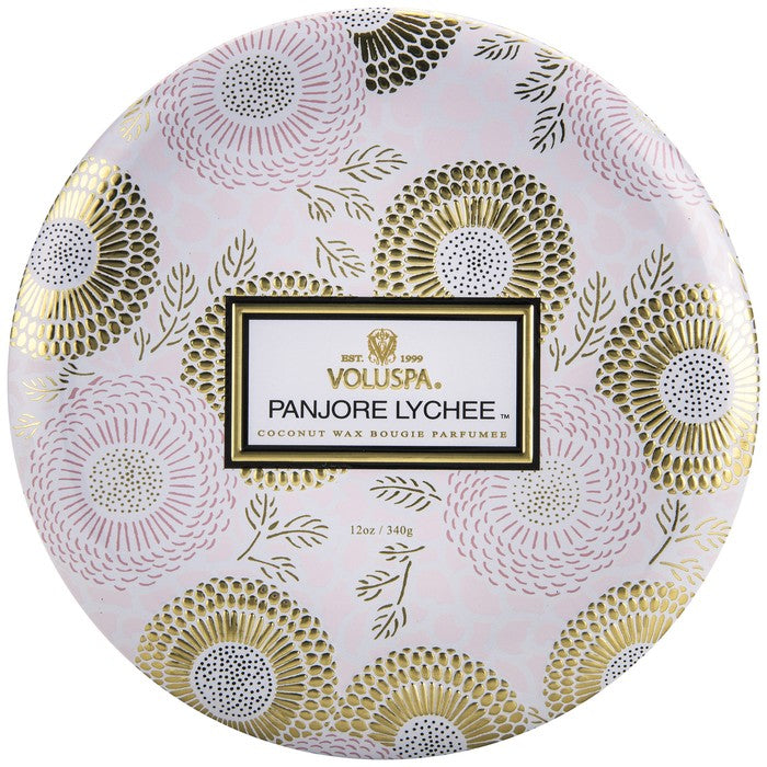 VOLUSPA - Panjore Lychee 3 Wick Candle In Decorative Tin