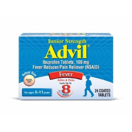 Advil Chewable Tablets Junior Strength 100 mg, Grape 24 ea (1 Pack)
