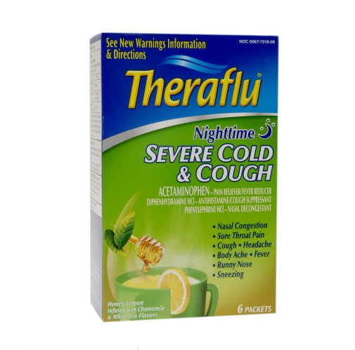 TheraFlu Nighttime Severe Cold & Cough Packets Honey Lemon