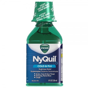 Vicks Nyquil Cold & Flu Nighttime Relief Liquid, Original Flavor 8 oz