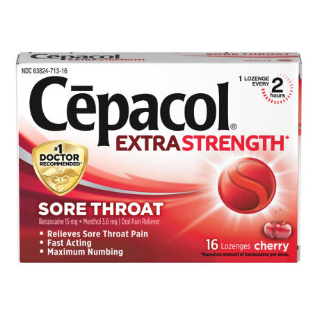 Cepacol Maximum Strength Throat Drop Lozenges, Cherry, 16 ct (1 Pack)