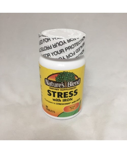 Nature's Blend Stress Formula With Iron Tablets, 60ct,