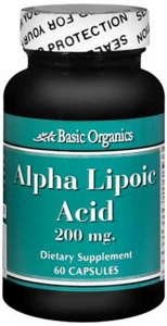 Basic Organics Alpha Lipoic Acid 200 MG Capsules 60 EA