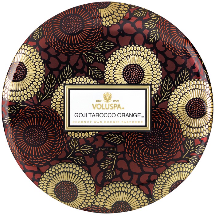 VOLUSPA - Goji Tarocco Orange 3 Wick Candle In Decorative Tin