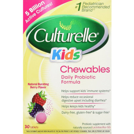 Culturelle Kids Chewables Probiotic Tablets, Bursting Berry Flavor 30 ea