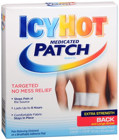 ICY HOT Medicated Patches Extra Strength Large (Back) 5 Each (1 Pack)