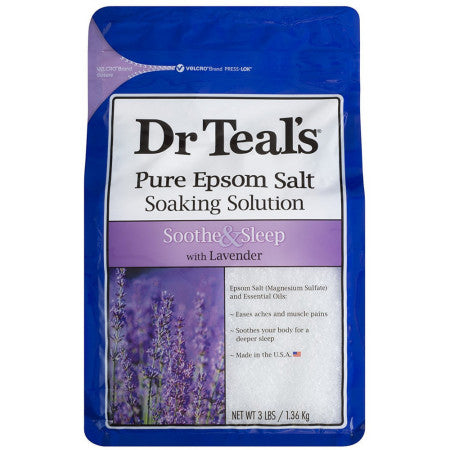 Dr Teal's Pure Epsom Salt Soaking Solution, Soothe & Sleep with Lavender
