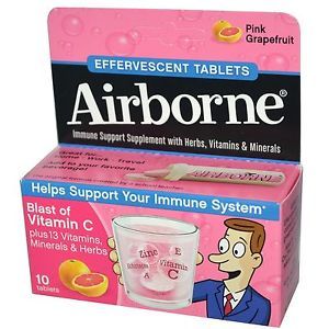 Airborne Immune Support Effervescent Tabs + Vitamin C, Pink Grapefruit, 10 ct,
