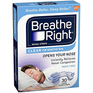 Breathe Right Nasal Strips - Large Clear For Sensitive Skin