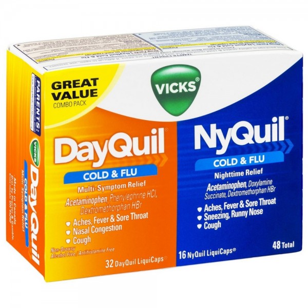Vicks DayQuil & NyQuil Cold & Flu Combo Pack LiquiCaps 48 Ct