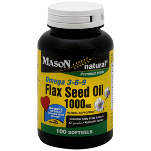 Mason Natural Omega 3-6-9 Flax Seed Oil 1000 Mg Softgels 100 ea
