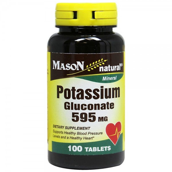 Mason Natural Potassium Gluconate 595 mg Tablets 100 ea