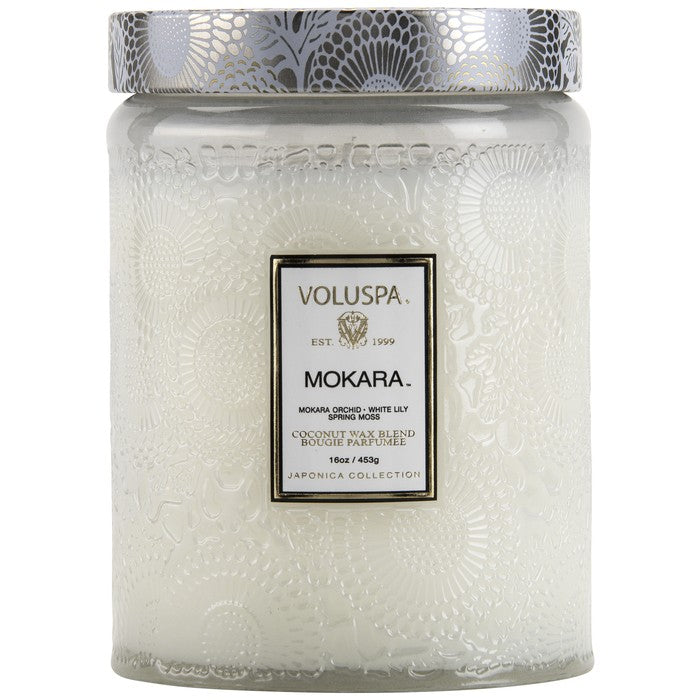 VOLUSPA - Mokara Large Embossed Glas Jar Candle
