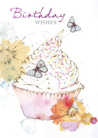 Glittery Cupcake Birthday Card