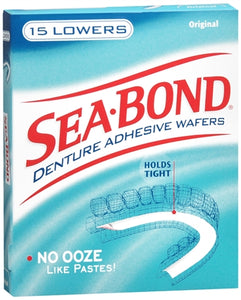 SEA-BOND Denture Adhesive Wafers Lowers Original (15 Lower)