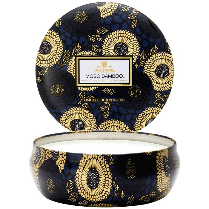 VOLUSPA - Moso Bamboo 3 Wick Candle in Decorative Tin