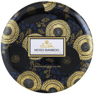 VOLUSPA - Moso Bamboo 3 Wick Candle in Decorative Tin
