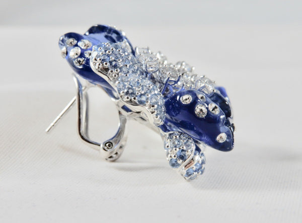 Flower Resin 925 Sterling Silver Earrings