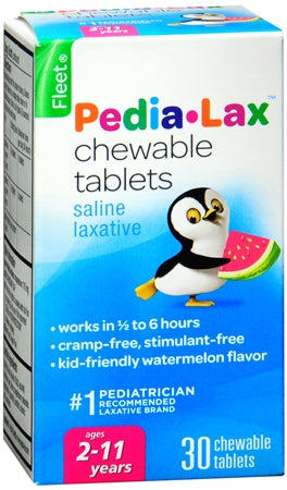 Fleet Pedia-Lax Chewable Tablets Watermelon Flavor 30 Tablets (1 Pack)