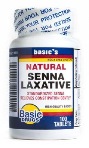 Basic's Natural Senna Laxative Tablets 100ct